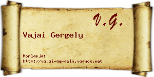 Vajai Gergely névjegykártya